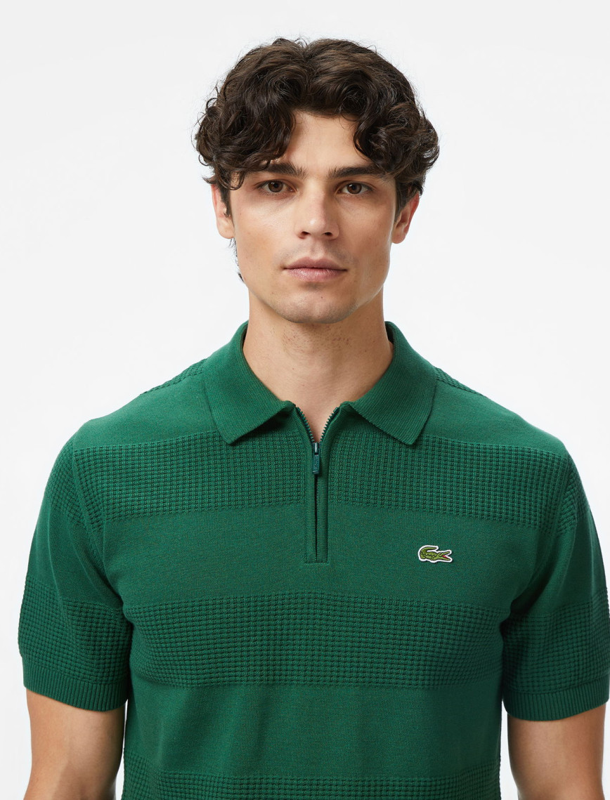 Lacoste Erkek Classic Fit Kısa Kollu Polo Yaka Desenli Yeşil Triko Lacoste Erkek Classic Fit Kısa Kollu Polo Yaka Desenli Yeşil Triko