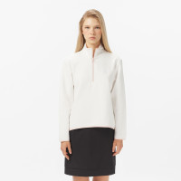 Lacoste Kadın Regular Fit Yarım Fermuarlı Beyaz Sweatshirt
