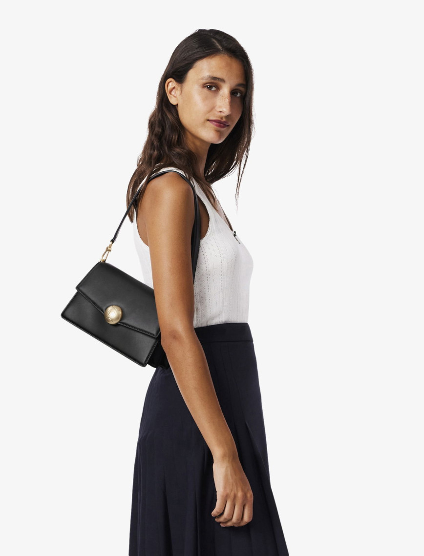 Lacoste Tennis Bliss Kadın Deri Siyah Omuz Çantası