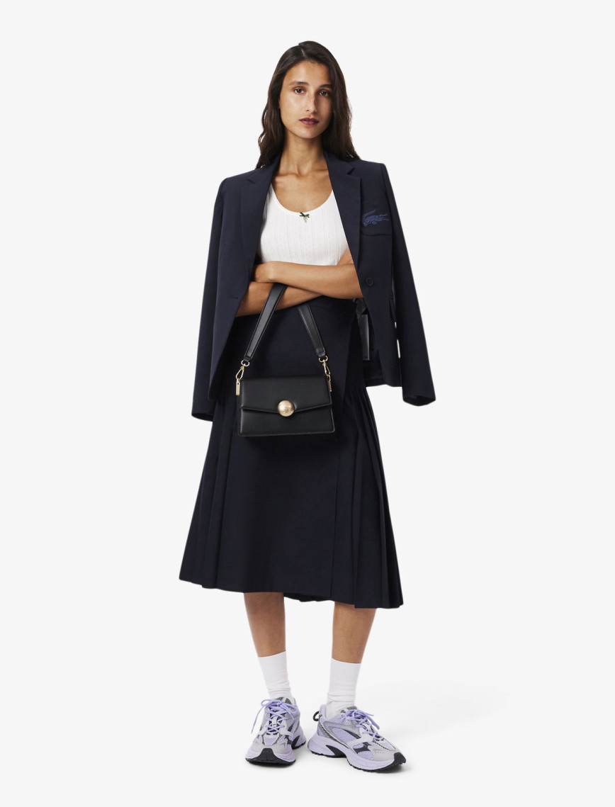 Lacoste Tennis Bliss Kadın Deri Siyah Omuz Çantası