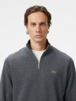 Lacoste Erkek Classic Fit Yarım Fermuarlı Gri Sweatshirt
