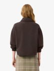 Lacoste Kadın Oversize Fit Polo Yaka Kahverengi Sweatshirt