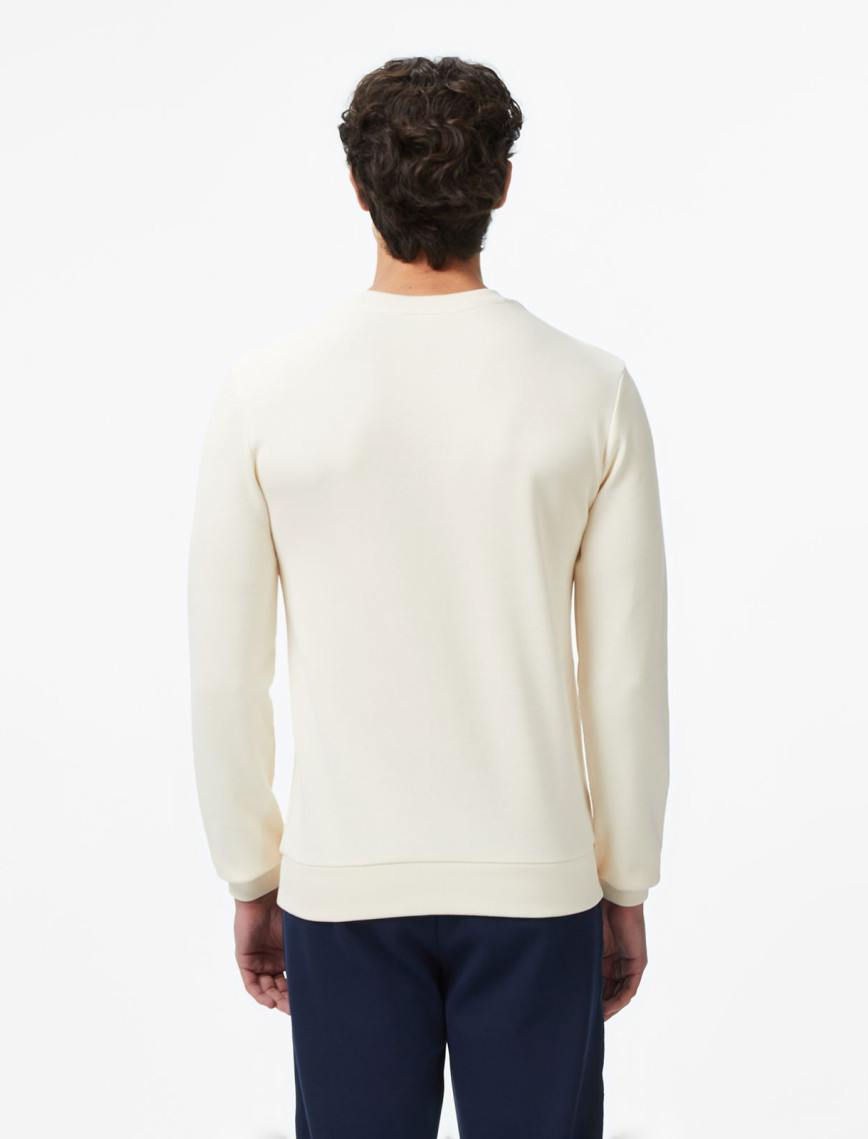 Lacoste Erkek Regular Fit Uzun Kollu Bisiklet Yaka Krem T-Shirt Lacoste Erkek Regular Fit Uzun Kollu Bisiklet Yaka Krem T-Shirt