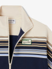 Lacoste Kadın Relaxed Fit Fermuarlı Çizgili Lacivert Sweatshirt