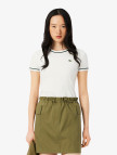 Lacoste Kadın Slim Fit Bisiklet Yaka Beyaz T-Shirt Lacoste Kadın Slim Fit Bisiklet Yaka Beyaz T-Shirt