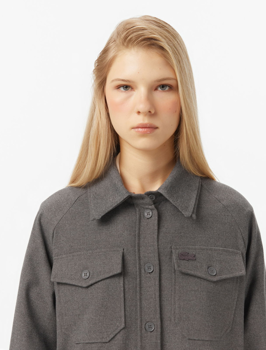 Lacoste Kadın Koyu Gri Gömlek Lacoste Kadın Koyu Gri Gömlek