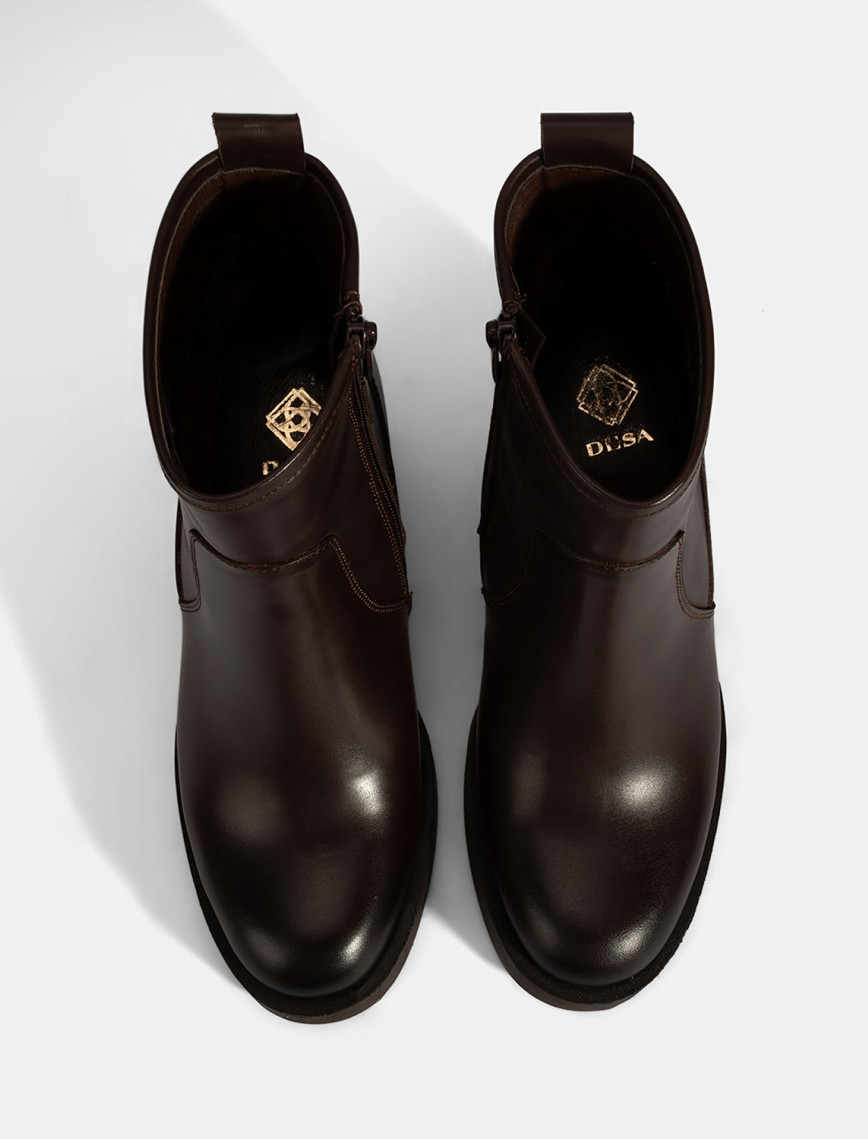 Kadın Kahve Kalın Topuklu Deri Bot Kadın Kahve Kalın Topuklu Deri Bot