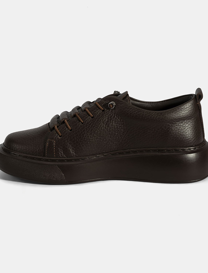 Kadın Kahve Bağcıklı Deri Spor Ayakkabı Kadın Kahve Bağcıklı Deri Spor Ayakkabı