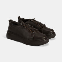 Kadın Kahve Bağcıklı Deri Spor Ayakkabı Kadın Kahve Bağcıklı Deri Spor Ayakkabı