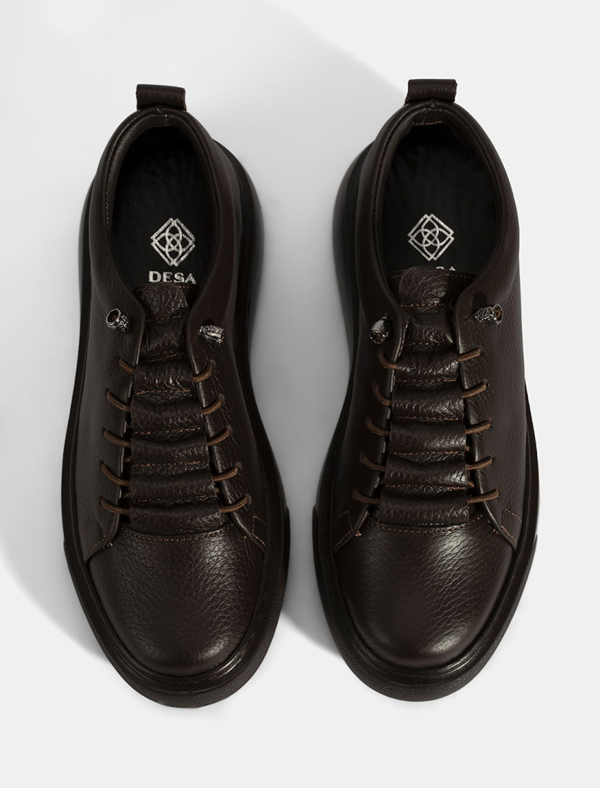 Kadın Kahve Bağcıklı Deri Spor Ayakkabı Kadın Kahve Bağcıklı Deri Spor Ayakkabı