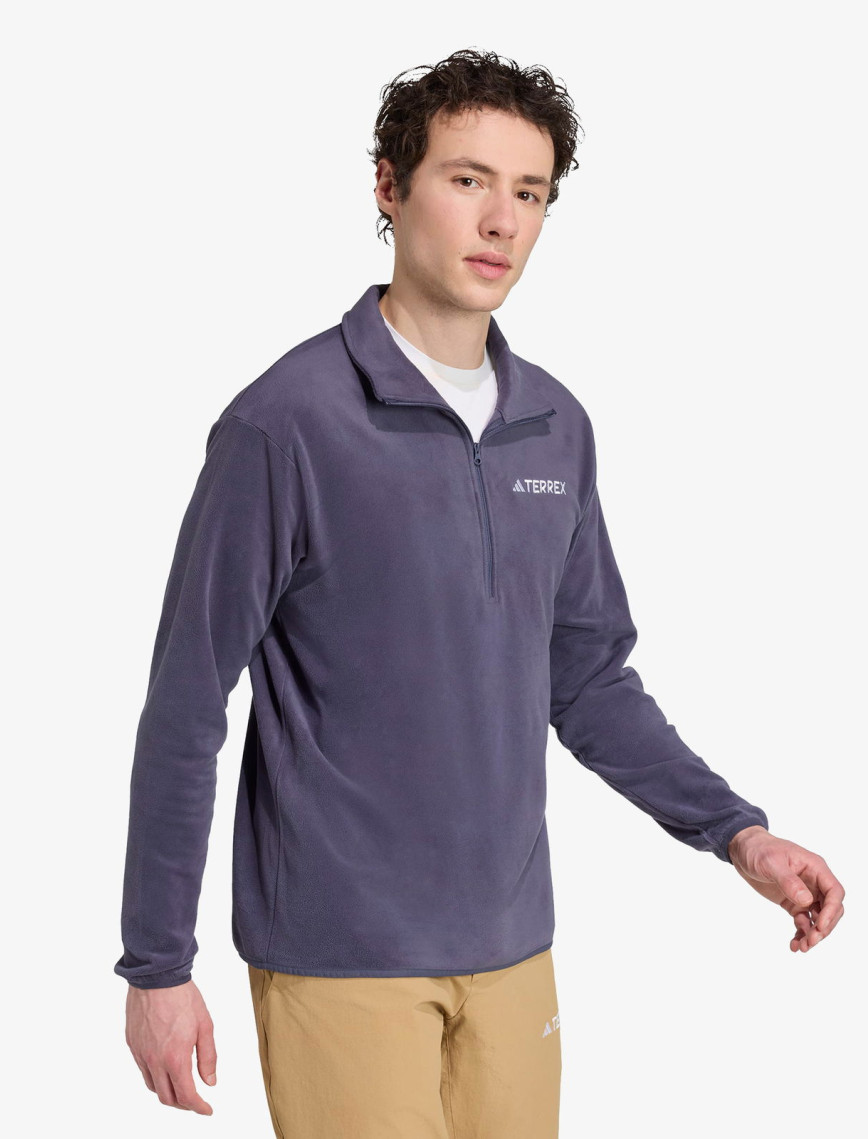 adidas Multi Essentials 1-2 Zip Fleece Erkek Mavi Yürüyüş Polar adidas Multi Essentials 1-2 Zip Fleece Erkek Mavi Yürüyüş Polar