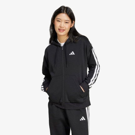 adidas Essentials 3 Stripes Full Zip Kadın Siyah Polar adidas Essentials 3 Stripes Full Zip Kadın Siyah Polar