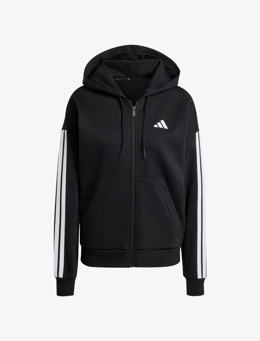 adidas Essentials 3 Stripes Full Zip Kadın Siyah Polar adidas Essentials 3 Stripes Full Zip Kadın Siyah Polar