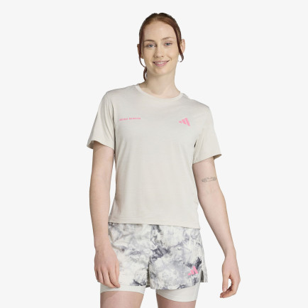 adidas Own The Run Melange Kadın Bej Koşu T-Shirt adidas Own The Run Melange Kadın Bej Koşu T-Shirt