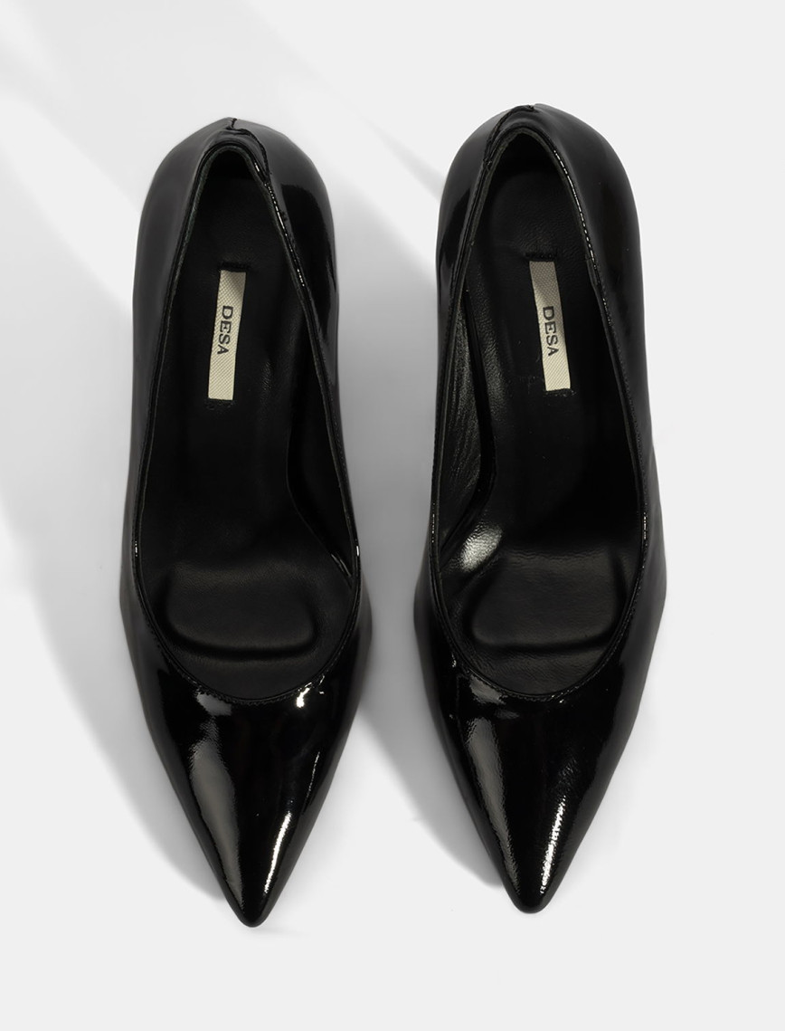 Kadın Siyah Deri Stiletto Kadın Siyah Deri Stiletto
