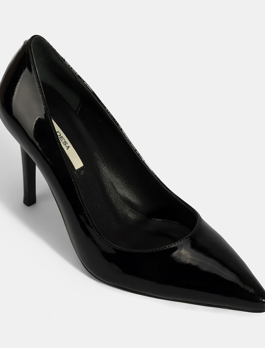 Kadın Siyah Deri Stiletto Kadın Siyah Deri Stiletto