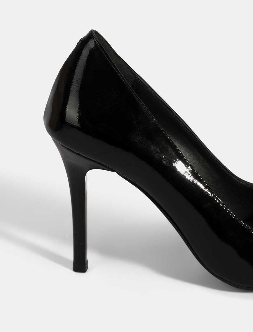 Kadın Siyah Deri Stiletto Kadın Siyah Deri Stiletto