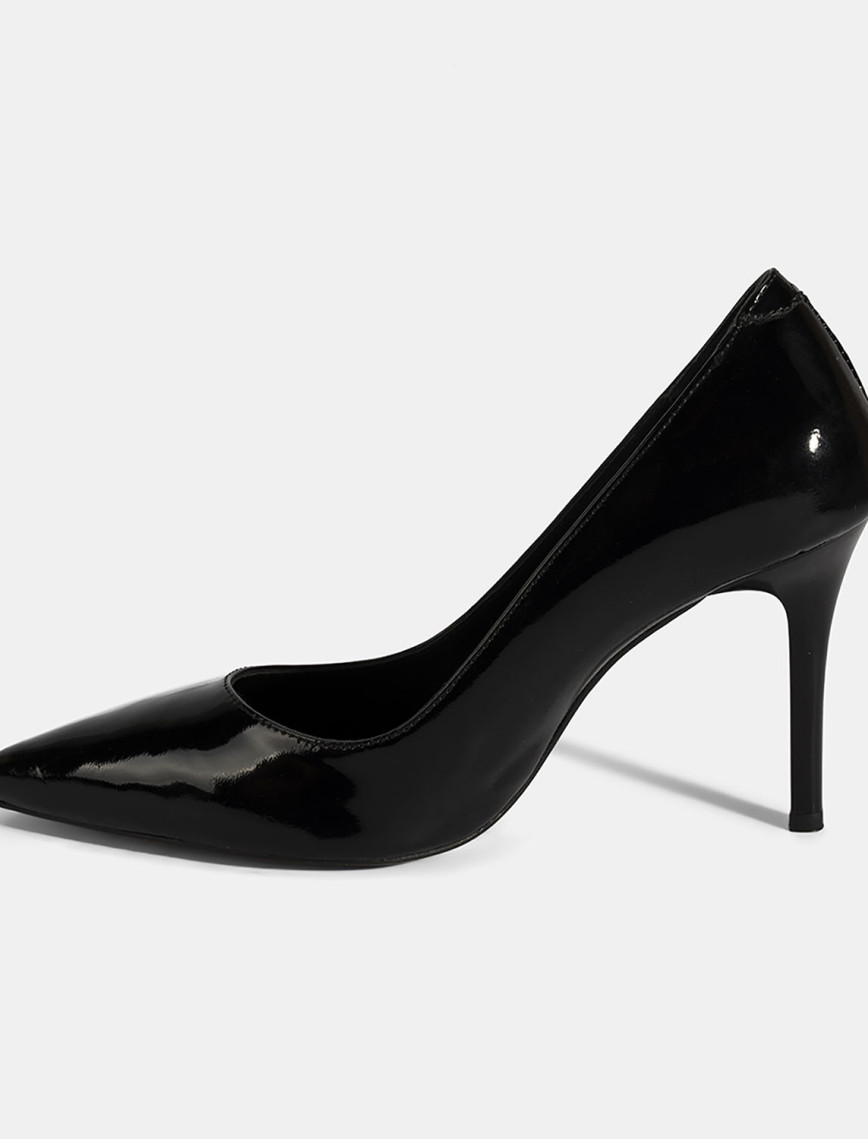 Kadın Siyah Deri Stiletto Kadın Siyah Deri Stiletto