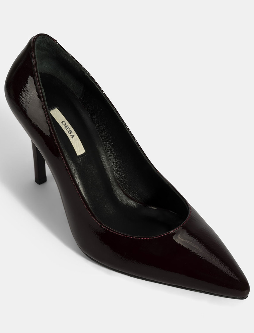 Kadın Bordo Deri Stiletto Kadın Bordo Deri Stiletto