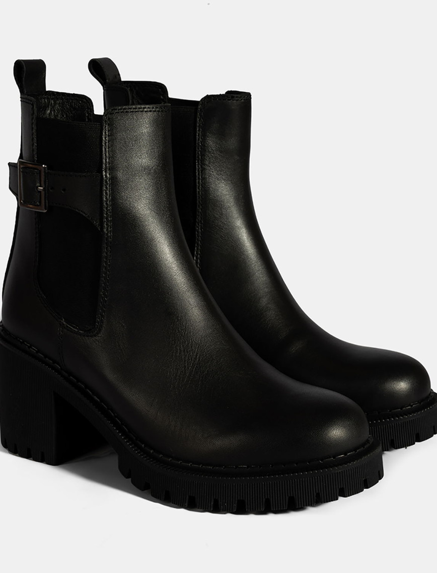 Kadın Kahve Metal Toka Detaylı Topuklu Bot Kadın Kahve Metal Toka Detaylı Topuklu Bot