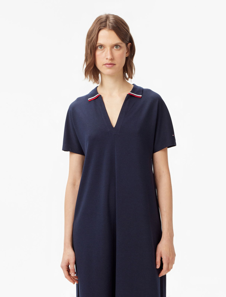 Tommy Hilfiger Lyocell Tipping Kadın Mavi Elbise Tommy Hilfiger Lyocell Tipping Kadın Mavi Elbise