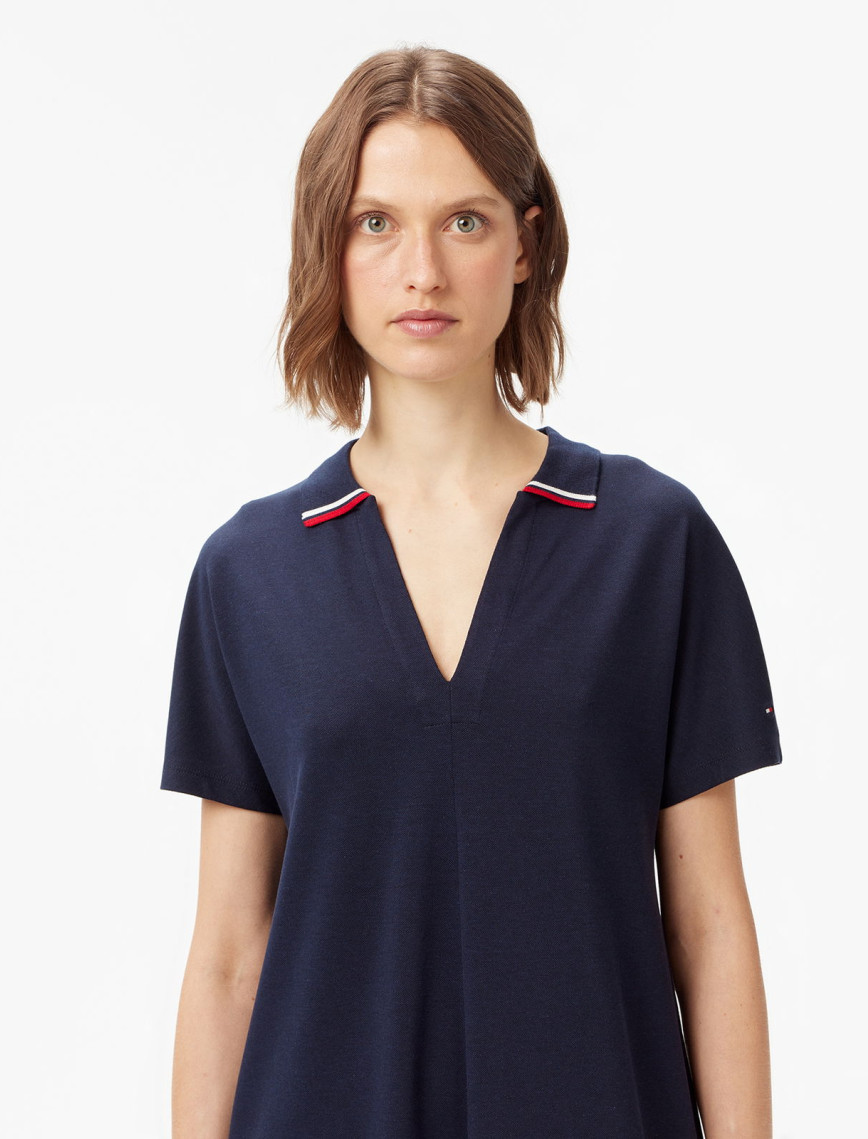 Tommy Hilfiger Lyocell Tipping Kadın Mavi Elbise Tommy Hilfiger Lyocell Tipping Kadın Mavi Elbise