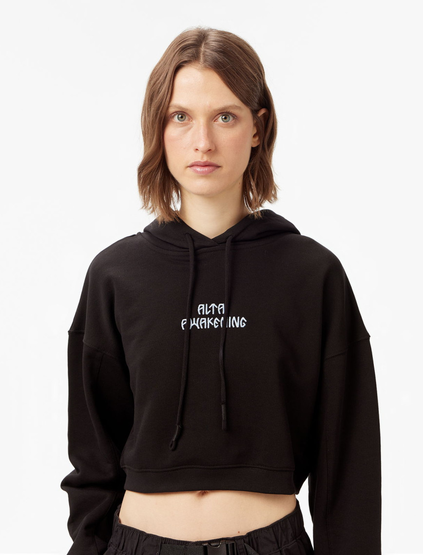 Les Benjamins Crop 007 Kadın Siyah Sweatshirt Les Benjamins Crop 007 Kadın Siyah Sweatshirt