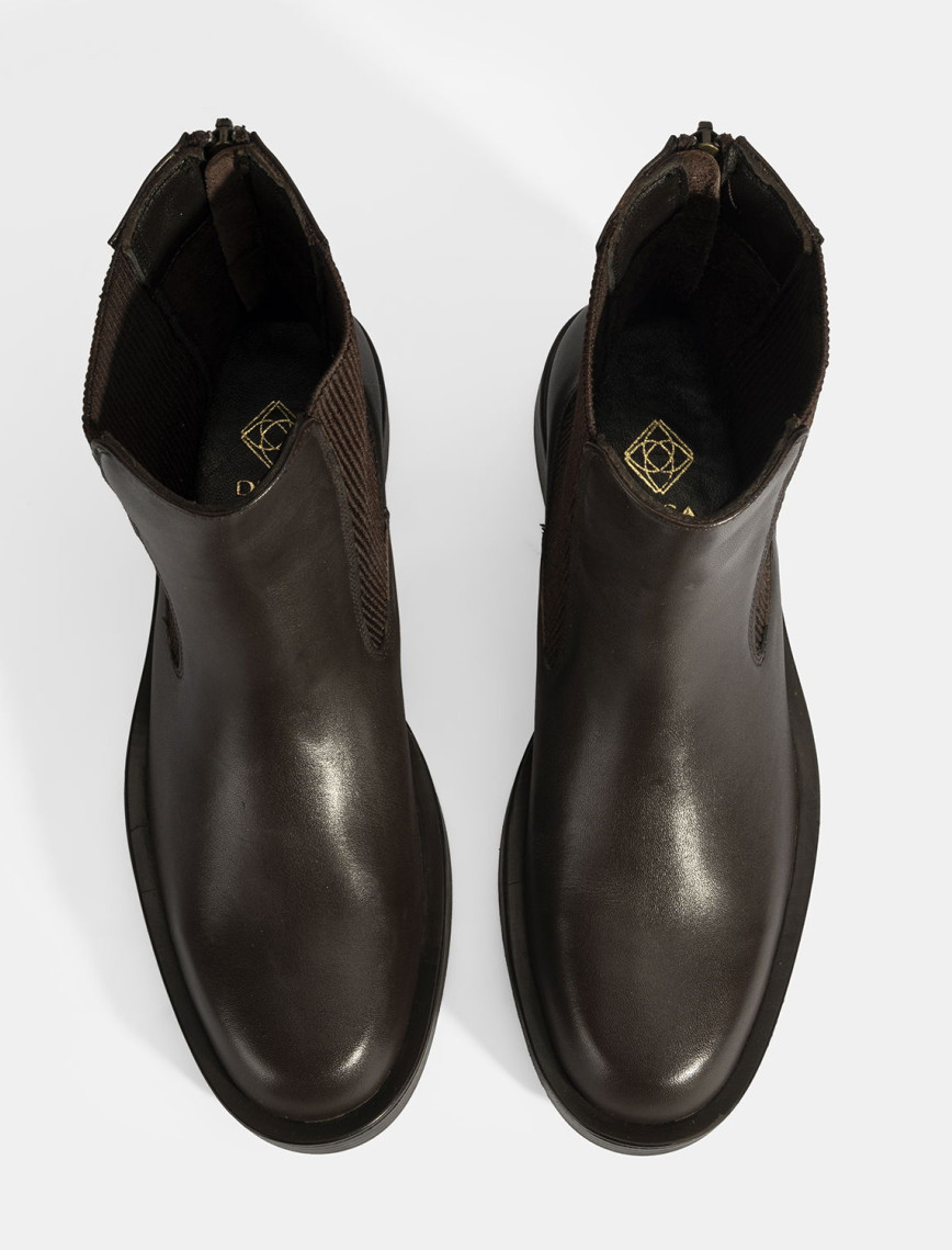 Kadın Kahve Lastikli Deri Chelsea Bot Kadın Kahve Lastikli Deri Chelsea Bot