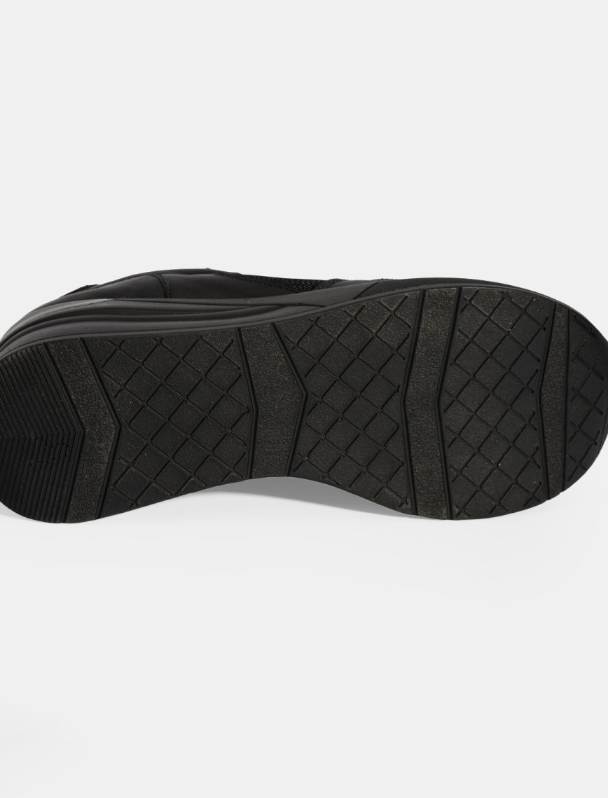 Kadın Siyah Bağcıklı Dolgu Topuklu Spor Ayakkabı Kadın Siyah Bağcıklı Dolgu Topuklu Spor Ayakkabı