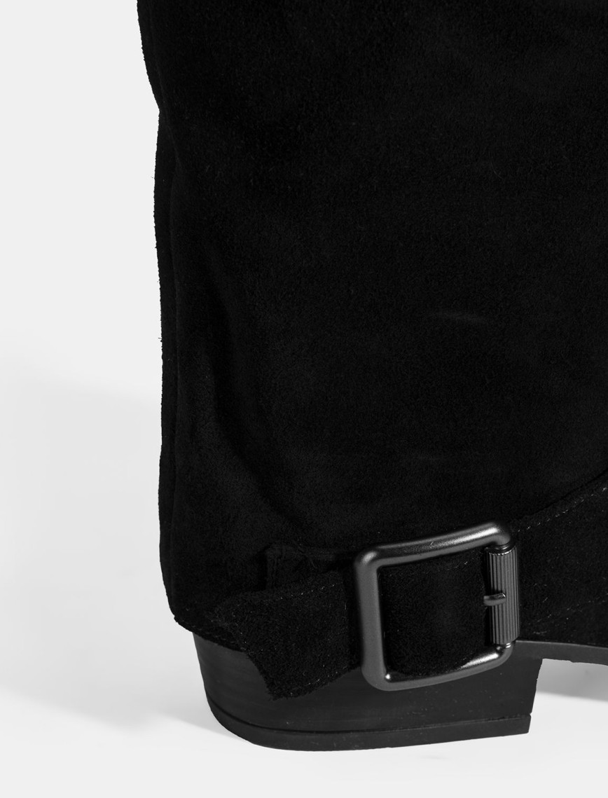 Kadın Siyah Katlama Detaylı Süet Bot Kadın Siyah Katlama Detaylı Süet Bot