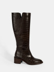 Kadın Kahve Kroko Baskılı Deri Çizme Kadın Kahve Kroko Baskılı Deri Çizme