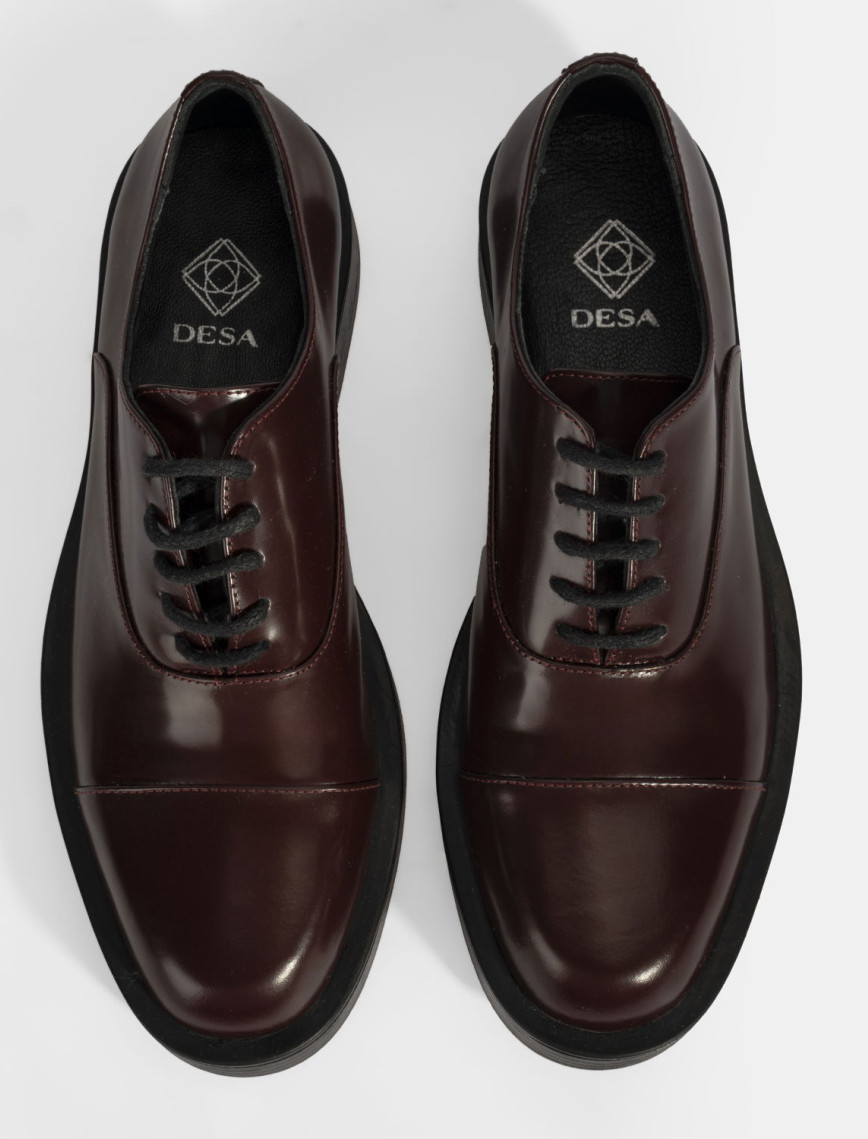 Kadın Bordo Bağcıklı Klasik Deri Ayakkabı Kadın Bordo Bağcıklı Klasik Deri Ayakkabı