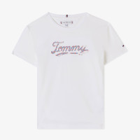 Tommy Hilfiger Script Sequins Çocuk Beyaz T-Shirt Tommy Hilfiger Script Sequins Çocuk Beyaz T-Shirt