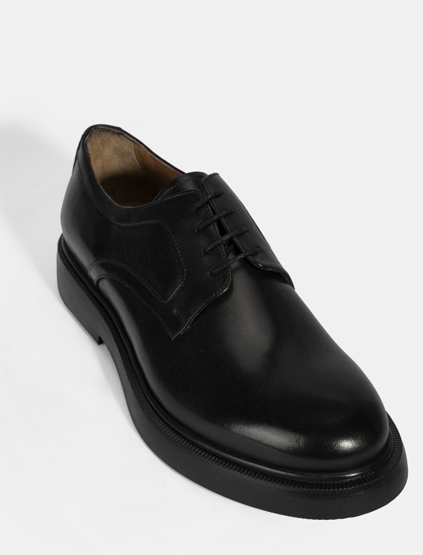 Erkek Siyah Bağcıklı Klasik Deri Ayakkabı Erkek Siyah Bağcıklı Klasik Deri Ayakkabı