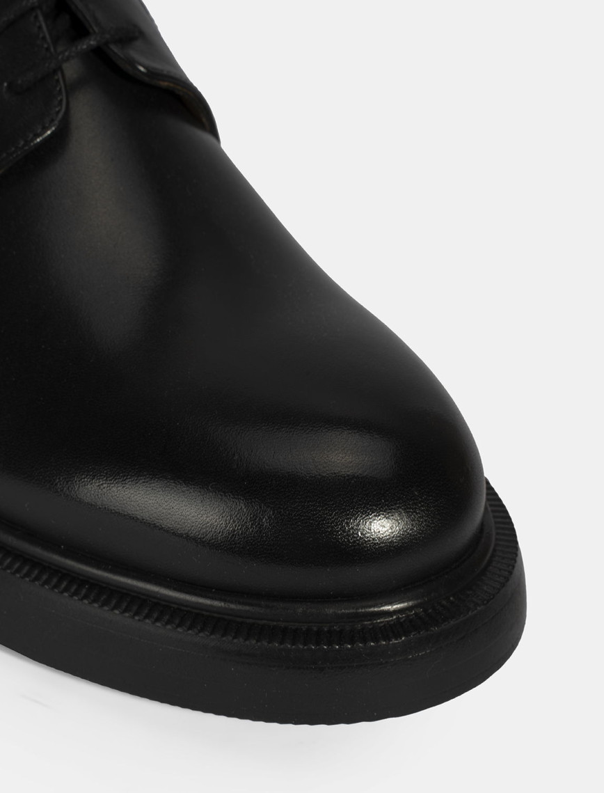 Erkek Siyah Bağcıklı Klasik Deri Ayakkabı Erkek Siyah Bağcıklı Klasik Deri Ayakkabı