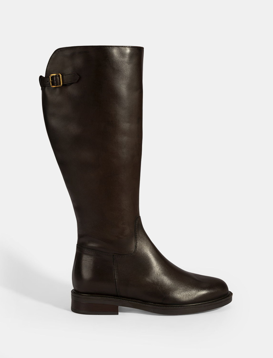 Kadın Kahve Metal Toka Detaylı Deri Çizme Kadın Kahve Metal Toka Detaylı Deri Çizme