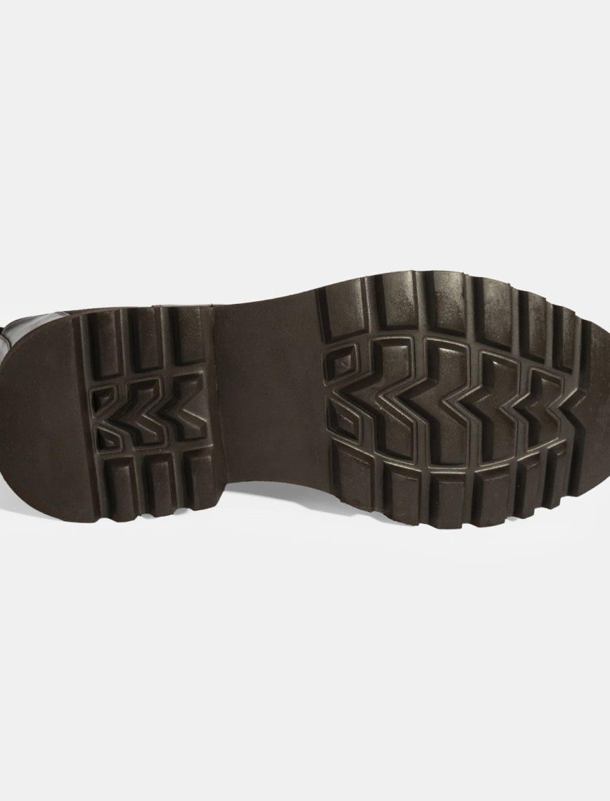 Erkek Kahve Lastik Detaylı Deri Bot Erkek Kahve Lastik Detaylı Deri Bot