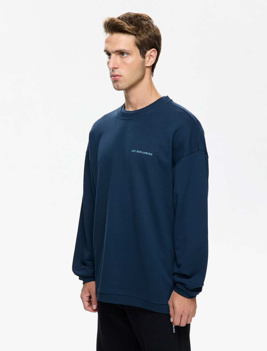 Les Benjamins Erkek Mavi Sweatshirt