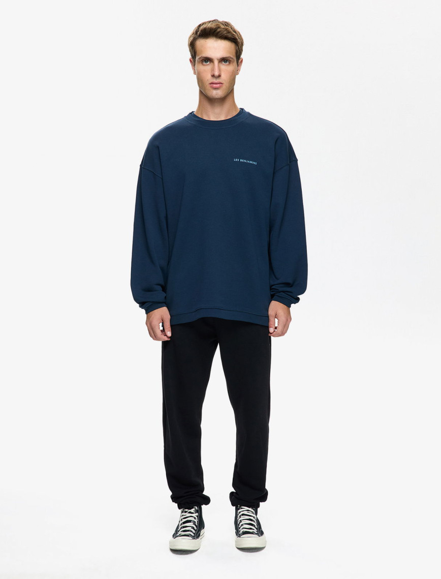 Les Benjamins Erkek Mavi Sweatshirt