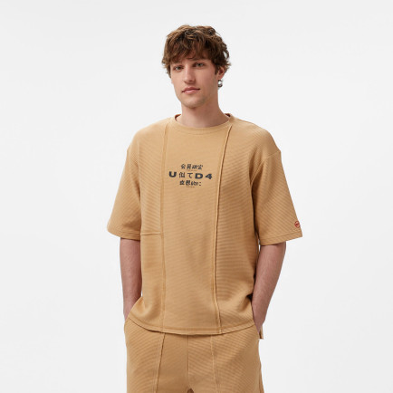 UNITED4 Örme Comfort Erkek Krem T-Shirt UNITED4 Örme Comfort Erkek Krem T-Shirt