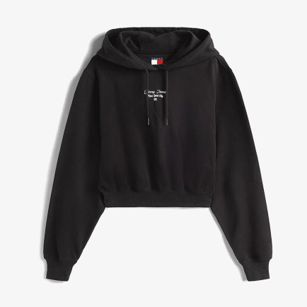 Tommy Hilfiger Essential Logo Erkek Siyah Sweatshirt Tommy Hilfiger Essential Logo Erkek Siyah Sweatshirt