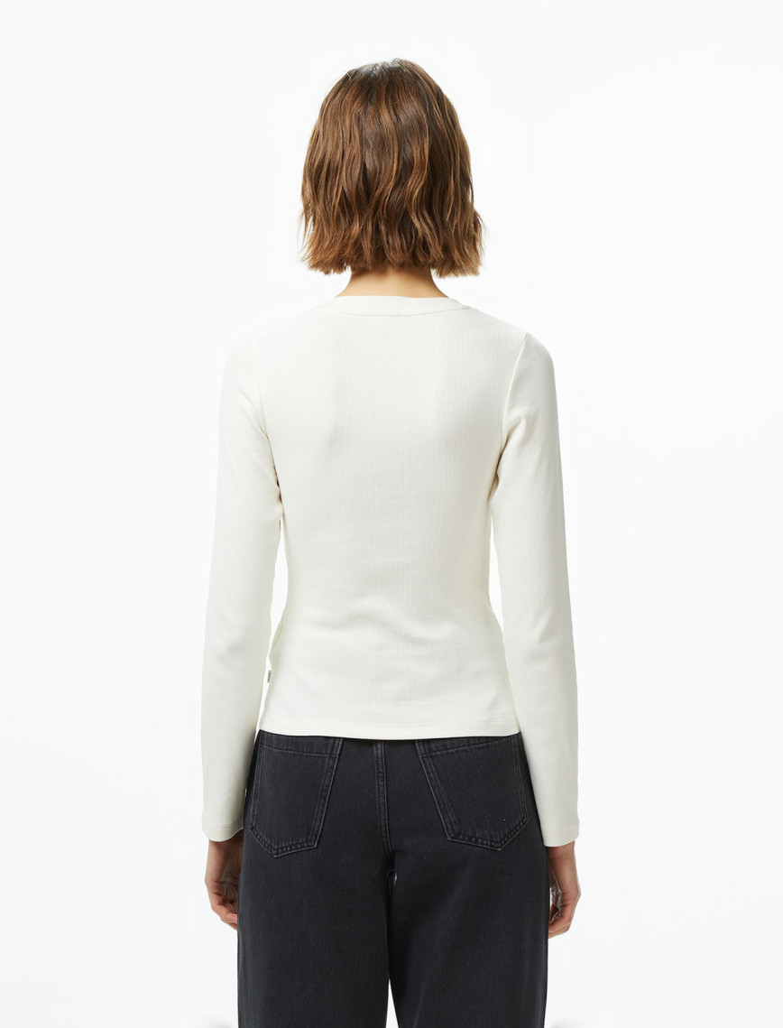 Guess Jeans Top Kadın Krem T-Shirt Guess Jeans Top Kadın Krem T-Shirt