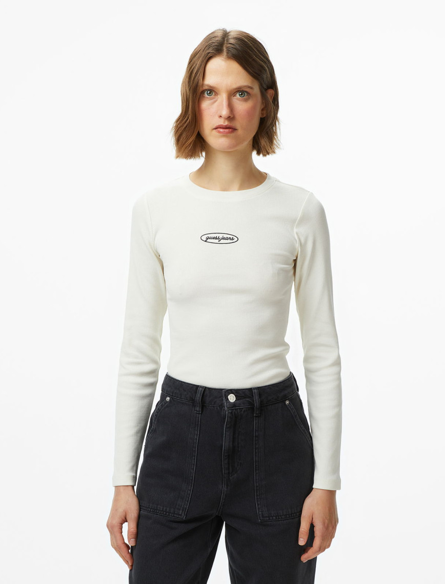 Guess Jeans Top Kadın Siyah T-Shirt Guess Jeans Top Kadın Siyah T-Shirt