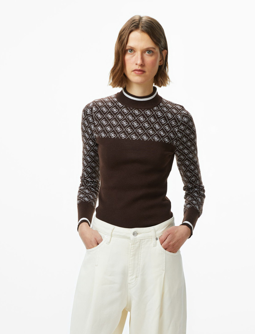 Guess Aubrey Yün Karışımlı Kadın Kahverengi Triko Guess Aubrey Yün Karışımlı Kadın Kahverengi Triko