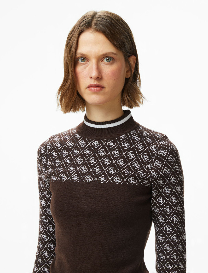 Guess Aubrey Yün Karışımlı Kadın Kahverengi Triko Guess Aubrey Yün Karışımlı Kadın Kahverengi Triko