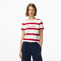 Tommy Hilfiger Script Regular Kadın Beyaz T-Shirt Tommy Hilfiger Script Regular Kadın Beyaz T-Shirt