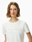 Tommy Hilfiger Lurex Script Regular Kadın Beyaz T-Shirt Tommy Hilfiger Lurex Script Regular Kadın Beyaz T-Shirt