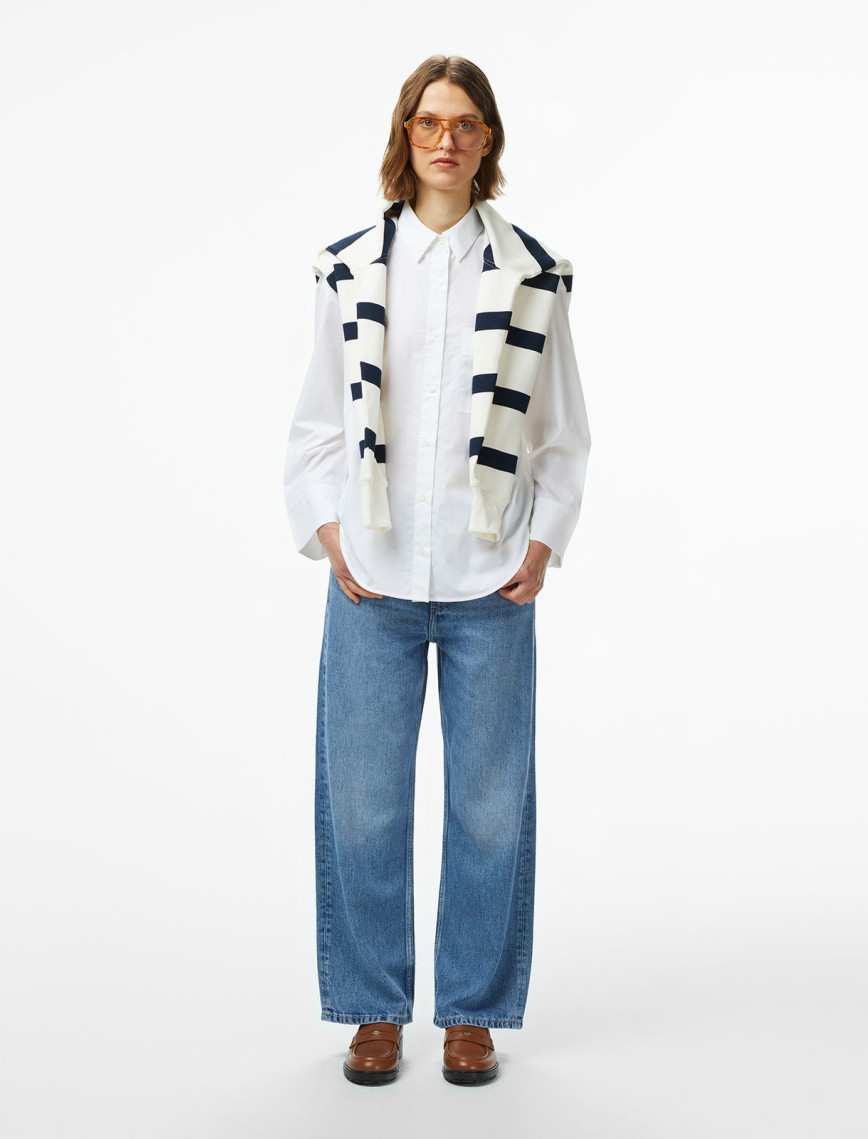 Tommy Hilfiger Essentials Poplin New Easy Kadın Beyaz Gömlek Tommy Hilfiger Essentials Poplin New Easy Kadın Beyaz Gömlek