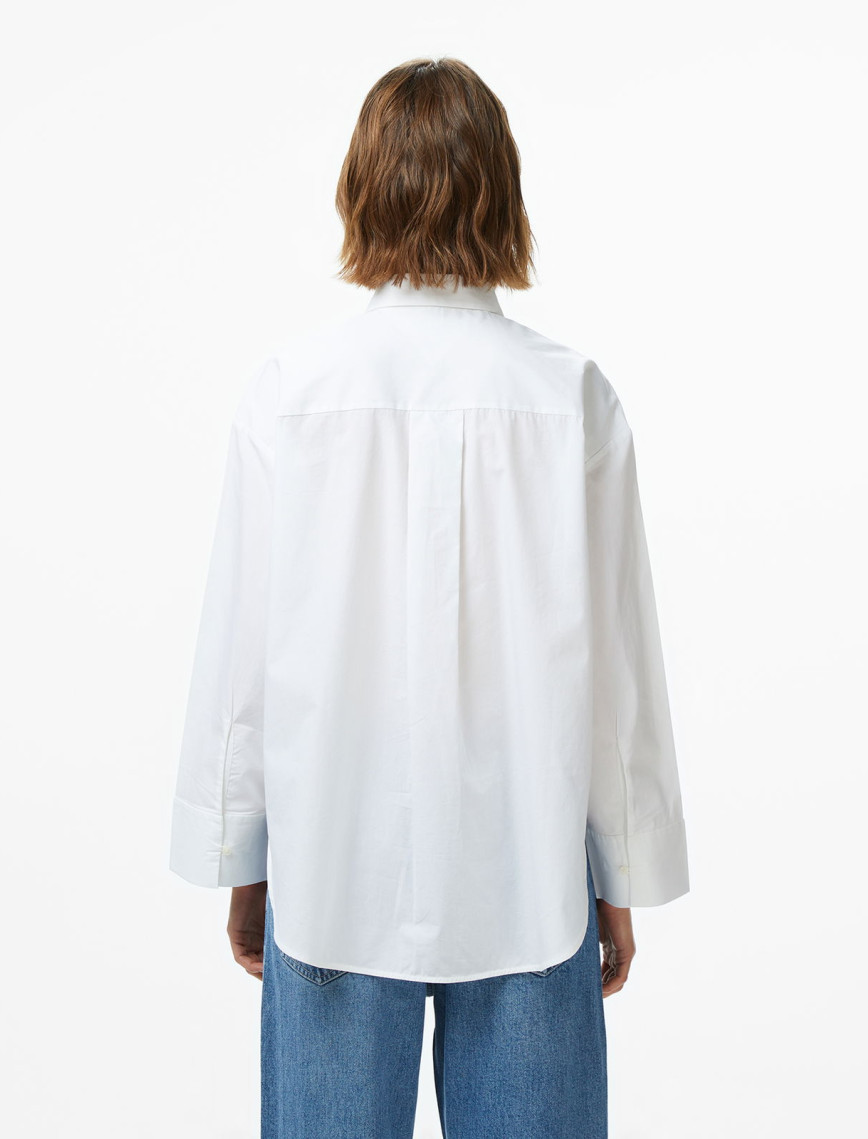 Tommy Hilfiger Essentials Poplin New Easy Kadın Beyaz Gömlek Tommy Hilfiger Essentials Poplin New Easy Kadın Beyaz Gömlek