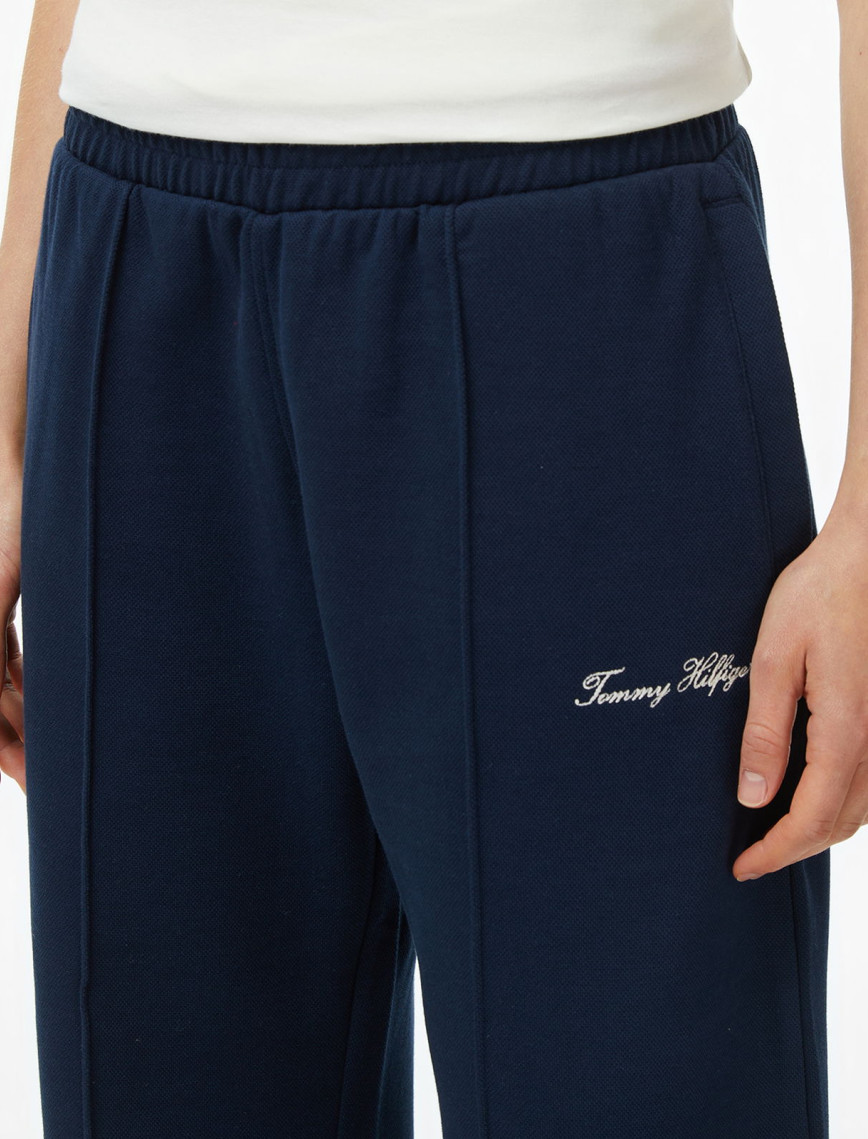 Tommy Hilfiger Script Straight Pique Kadın Mavi Eşofman Altı Tommy Hilfiger Script Straight Pique Kadın Mavi Eşofman Altı